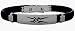Men's Steel and Rubber Bangle Bracelet