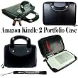 Kroo Kindle 2 synthetic Leather Office Cover Case (Fits 6" Display, 2nd Generation Kindle Only) + Includes a 4-inch Ebigvalue (TM) Determination Hand Strap