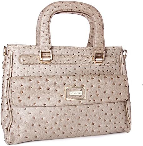 M by Miadora 'Corinne' Brown Ostrich-embossed Satchel