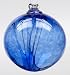 Kitras Art Glass - COBALT WITCH BALL - Old English - Hand Blown Glass Hanging Ornament-OR-WITC-06-CO