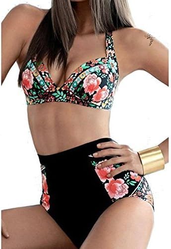 Zelura Sexy-temptation Women's Resort Halter One-piece Bikini Multicolor-black Large