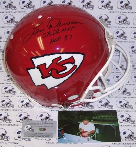 Len Dawson Autographed/Hand Signed Kansas City Chiefs Authentic Full Size Proline Football Helmet wi