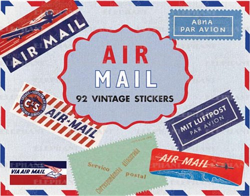 air mail stickers box travel stickers