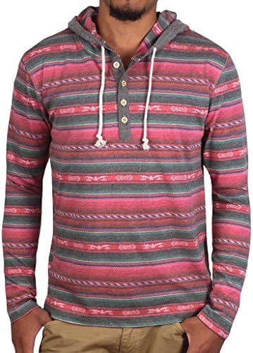 Aztec Hoody with Chambray Trim M Green