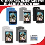 Silicone Skin 5 pc. Value Pack for your Blackberry Storm 9530 (Black, Blue, ....