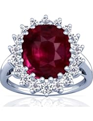 Platinum Cushion Cut Ruby Ring With Sidestones (GIA Certificate)