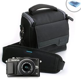 USA Gear Padded Camera Bag w/ Scratch-Resistant Interior & Removeable Dividers for OLYMPUS OM-D E-M5 , E-PL5 / SONY ALPHA NEX-6 , NEX-5R , NEX-F3 & More Micro Four Thirds & Digital Cameras