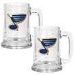 St. Louis Blues 2pc 15oz Glass Tankard Set- Primary Logo NHL Hockey