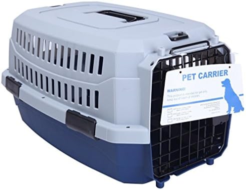 Gardner Pet THE BEST Medium Deluxe Hard-Sided Pet Kennel, Gray and Blue