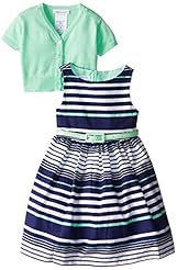 Girls Belted Striped Print  Dress