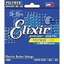 Elixir&reg; Strings Electric Guitar Strings with POLYWEB&reg; Coating, Super Light (.009-.042)