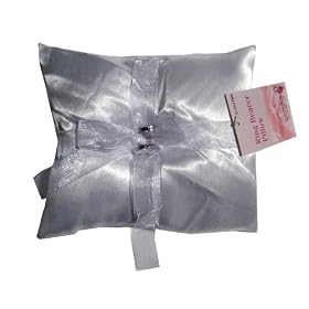 New White Ring Pillow Bearer Wedding Lace Bridal Satin