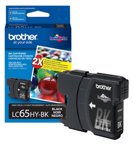 Brother MFC 5890CN, 6490CW, 6890CDW High Yield Black Ink Cartridge (900 Yield), Part Number LC65HYBK