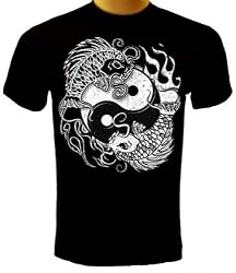Ying Yang T-shirt, Koi T-shirt, Old School Vintage Tattoo T-shirt