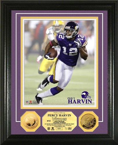Percy Harvin Framed Minnesota Vikings 24KT Gold Coin Photo Mint