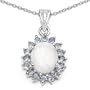 2.00 Carat Genuine Opal and Tanzanite Pendant