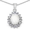2.00 Carat Genuine Opal and Tanzanite Pendant
