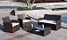 Ambientehome 63392AM Loungegruppe 4-teilig Hawaii Polyrattan, braun zerlegt