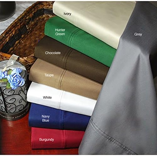 Ethereal Bedding 400-TC Sateen Super Soft 5-PC Luxury Split Sheet Set King Solid Burgundy Fit Upto 30'' Inches Deep Pocket 100% Egyptian Cotton