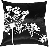 Pillow Decor - Black with White Spring Flower 16
