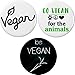 Set 3 Go Vegan 2.25â€ Large Pinback Buttons Pins Veganism Green Healthy