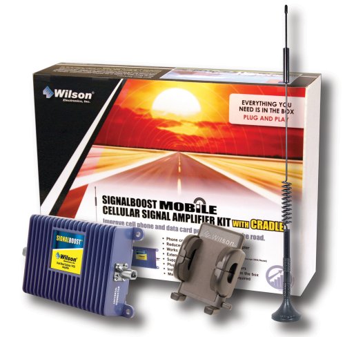 External hard drive:Wilson Electronics SignalBoost 811214 Cell Phone Signal Booster Kit for Car and Building w, Magnet Mount Antenna and Cradle - Single User Solution