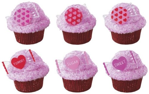 Cheap 12 Valentines Day Candy Sweets Cupcake Rings Cake Toppers 51wqHcDrw L Cheap 12 Valentines Day Candy Sweets Cupcake Rings Cake Toppers