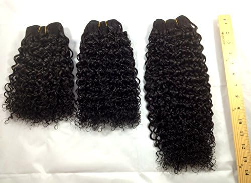 JERRY CURLS 12",14", 18" inch 100% Virgin Remy (Remi) Curly Human Hair Weave Extensions 350grams Wefts Crochet Bundle Off Black #1B