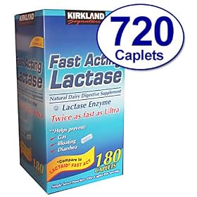 Kirkland Signature Fast Acting Lactase, Compare to Lactaid Fast Act (4 Pack) 720 Caplets