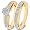 1/2 Carat T.W. Round Cut Diamond Wedding Band Set 10K Yellow Gold - Two Rings: Ladies Engagement Ring and Ladies Wedding Band - Free Gift Box - Size 4