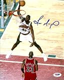 Shawn Kemp Autographed Seattle Sonics 8x10 Photo #1 vs. Jordan PSA/DNA