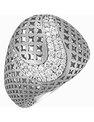 14K White Gold Pierced-Style Diamond Ring - 0.55 Ct. -- LIFETIME WARRANTY
