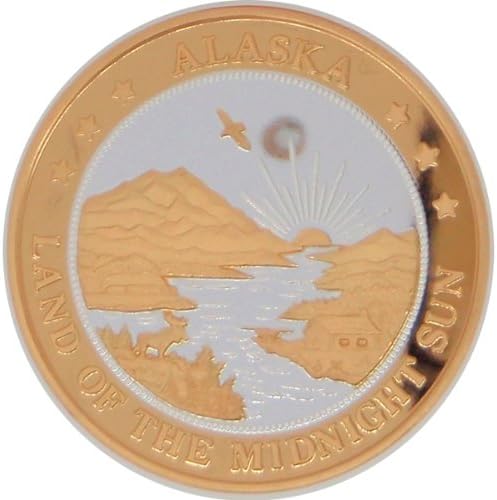 Alaska Mint BIG 4 Silver Proof Medallion .999 1 Troy Oz DOUBLE Gold Relief