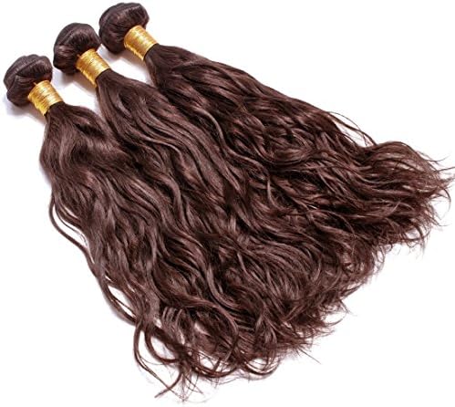 Anth Malaysia Natural Wave 100% True Real Hair Pack of 3 (12"12"12", 4# Chocolate Brown)