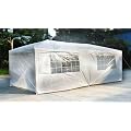 6mx3m Waterproof White Gazebo with Four Side Walls