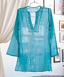 Turquoise Chiffon Tunic