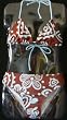 Girls 7-16 2-piece Swimwear Triangle Top Bikini Brown/Blue