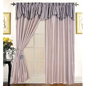 Charo Curtain Set w  Valance Sheer Tassels by KingLinen