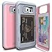Galaxy S6 Case, TORU [CX PRO S6 Wallet Case] Protective Slim Fit Dual Layer Hidden Card Slot Holder and Mirror for Samsung Galaxy S6 (2015) - Pastel Pink