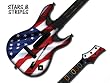 Protective skins for Guitar Hero 4 "World Tour" Guitar, fits Xbox 360, PS3 Playstation 3 - STARS N STRIPES