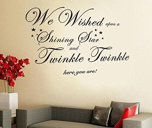 we wished upon a SHINING STAR Decal Vinyl wall art stickers Vinyl Decor Quote lettering sayings kitchen sport Bedroom home decor