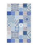 Huella deco Alfombra Bañada en Vinilo (Azul)