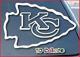 Kansas City Chiefs Car Window Vinyl Decal Sticker 9" Wide (Color: White)