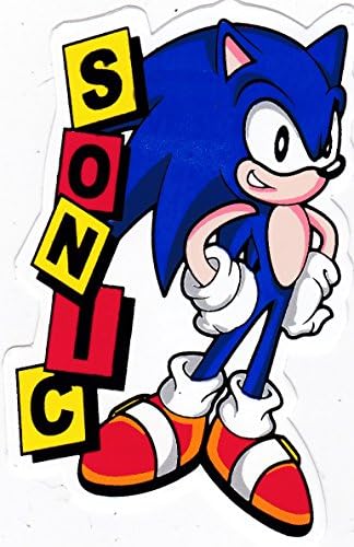 [148b] Super Sonic the Hedgehog Adventure Animation Cartoon Car Bumper Sticker Vinyl Die Cut Skate Decal 2.5x4 Inches