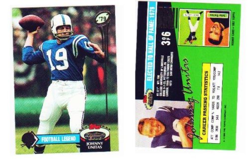 1992 Topps Stadium Club Football Legends Johnny Unitas Baltimore Colts Card