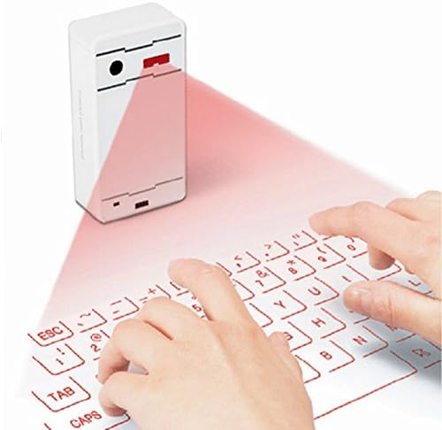 ShineeE Virtual Projected Laser Bluetooth Keyboard for Phone PC Tablet Laptop--White