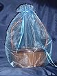 Organza Sheer Basket Bag Gift Pouch-22"x25" - Periwinkle - Gift Baskets