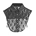 Sunward Women Girls Vintage Lace Half Shirt Round Collar Detachable Blouse Tie (Black)