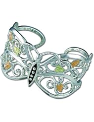Landstroms Black Hills Silver Butterfly Bracelet with Gold Leaves - BR3000SS