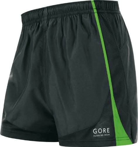 Gore Running Wear Men's Flash 2.0 Shorts, Black/Kiwi, Large On Sale